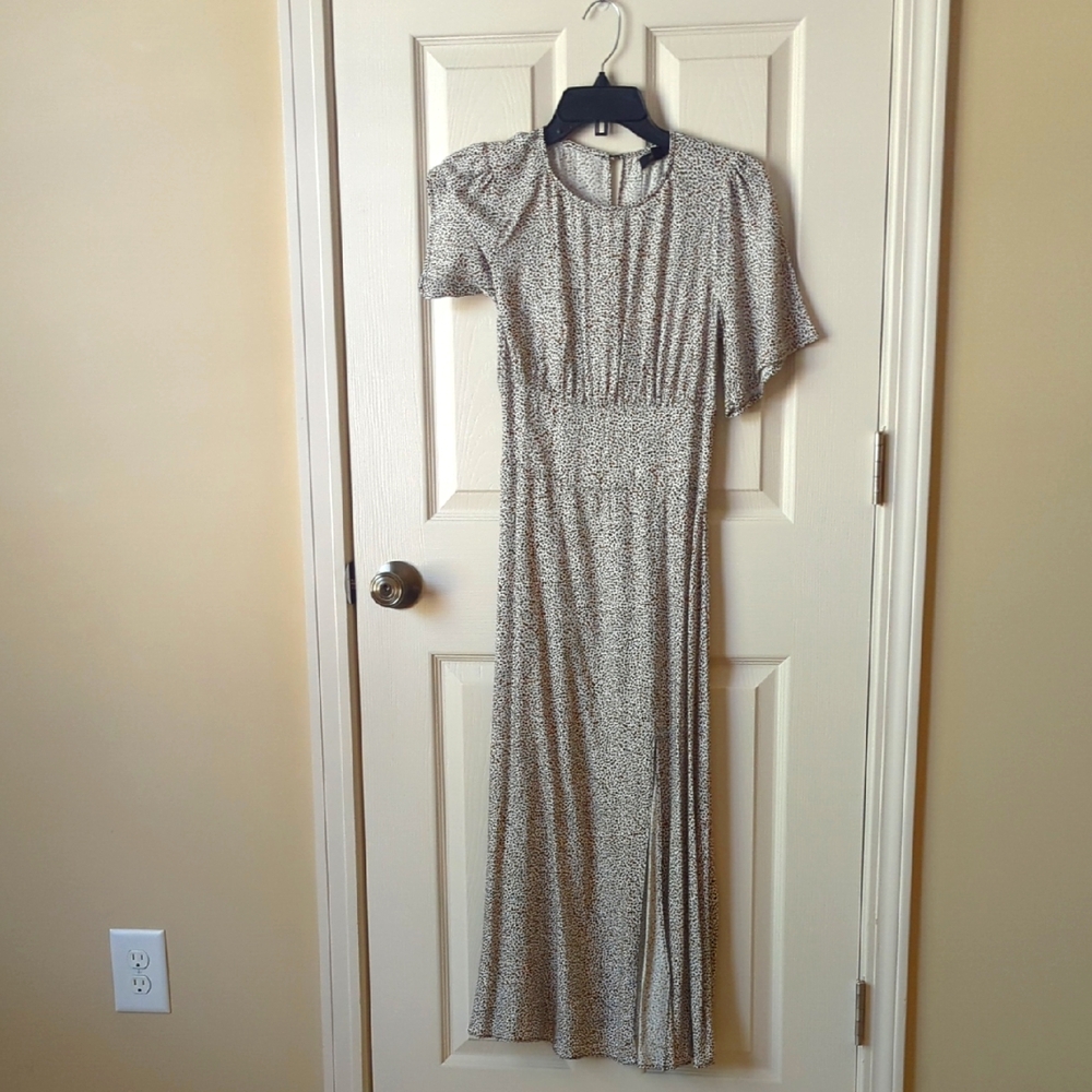 Elegant Black and White Patterned Women's Dress